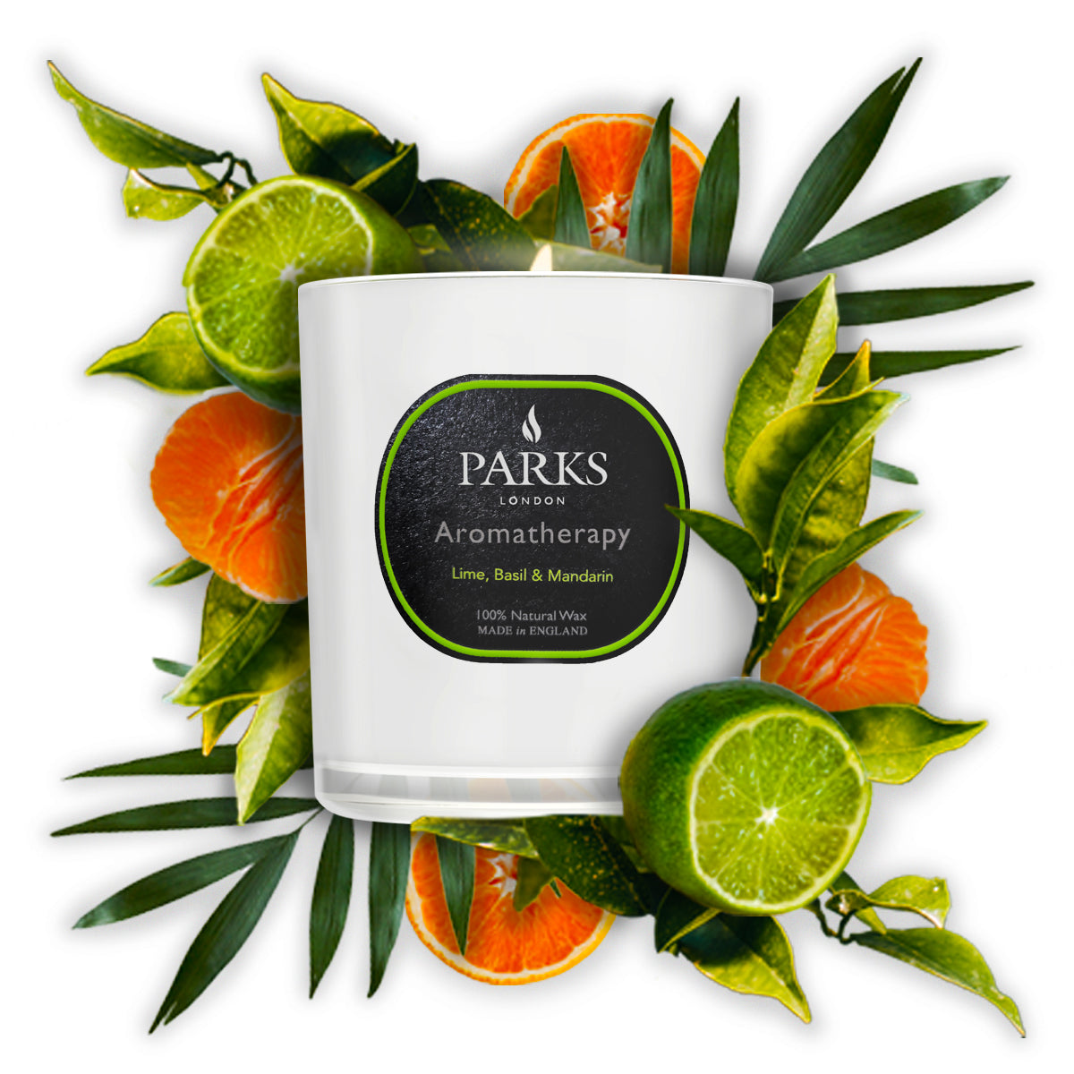 Parks London Aromatherapy Lime, Basil & Mandarin Candle 220g