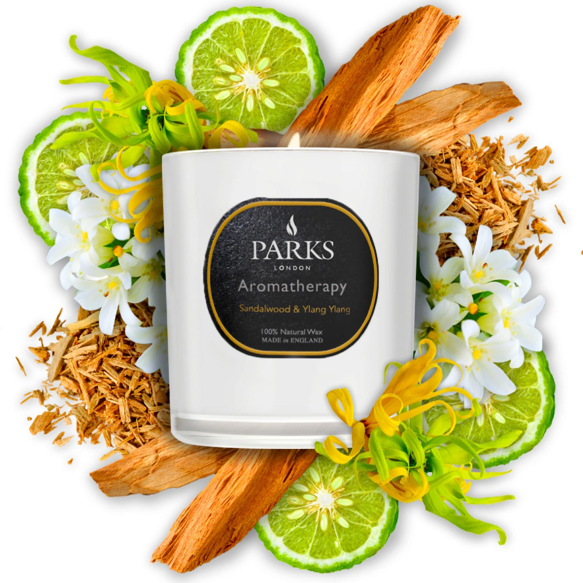Parks London Aromatherapy Sandalwood & Ylang Ylang Candle 220g
